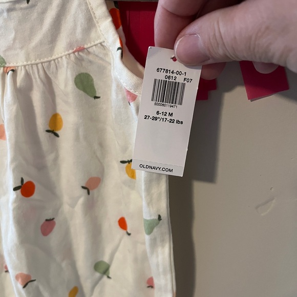 Old Navy Cream With Fruit Jumpsuit Casual Romper - Picture 2 of 2